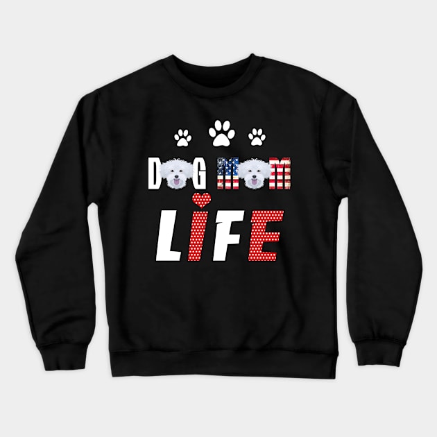 Maltese Mom Life Patriotic America 4Th Of July Crewneck Sweatshirt by schaefersialice